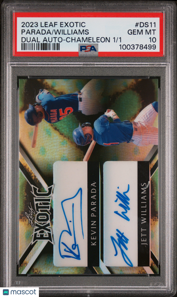 2023 Leaf Exotic Dual Autographs Williams Parada #DS11 Chameleon /1 PSA 10