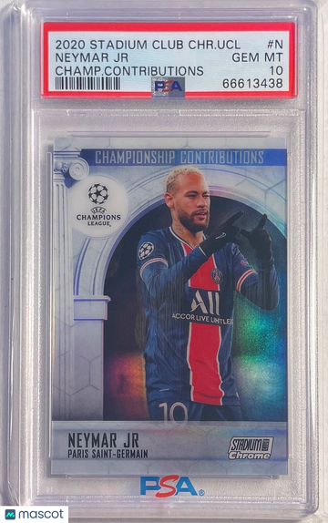 2020 Stadium Club Chrome UEFA Champions League Championship Contributions Neymar JR #N Champ. Contributions PSA 10