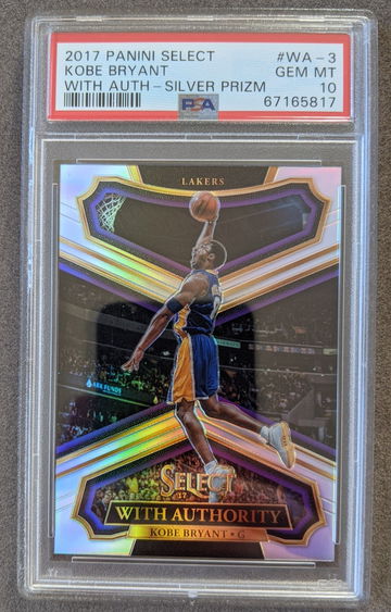 2017 Panini Select With Authority #WA-3 Kobe Bryant Silver Prizm PSA 10