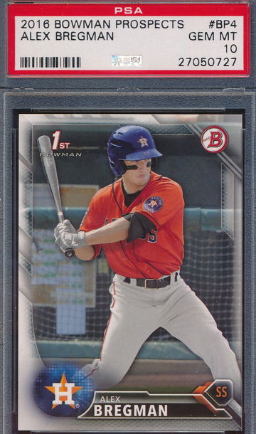 2016 Bowman Prospects Alex Bregman RC PSA 10 GEM MT 0727