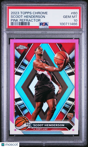 2023 Topps Chrome Scoot Henderson #60 Pink Refractor PSA 10
