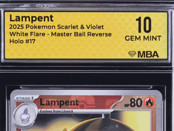 2025 Pokemon Scarlet & Violet White Flare Lampent Reverse Holo MBA 10 #17