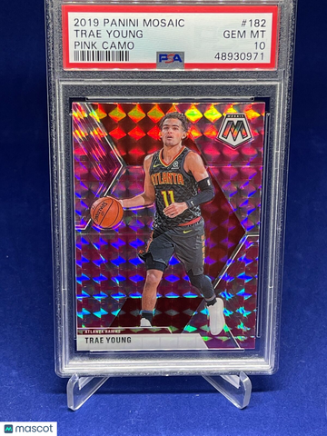 2019 Panini Mosaic Trae Young #182 Pink Camo PSA 10