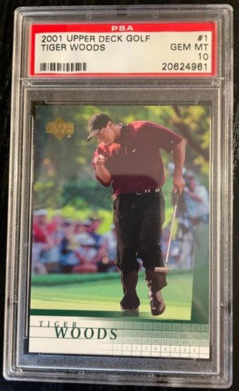 Tiger Woods 2001 Upper Deck Golf RC PSA Gem Mint 10
