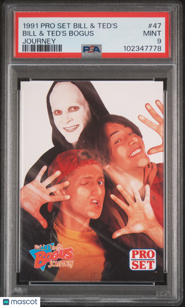 1991 Pro Set Bill & Ted's ALEX WINTER Keanu Reeves ROOKIE #47 PSA 9