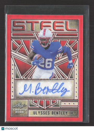 2025 Leaf Trinity Steel Ulysses Bentley IV #SA-UB1 Red Authentic Autograph Auto