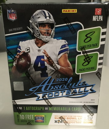 (1) 2020 Absolute Football Blaster Box (Joe Burrow, Justin Herbert, Tua Tagovailoa, CeeDee Lamb, Justin Jefferson, Chase Young, Kaboom)
