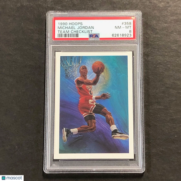 1990 Hoops Michael Jordan #358 Team Checklist PSA 8