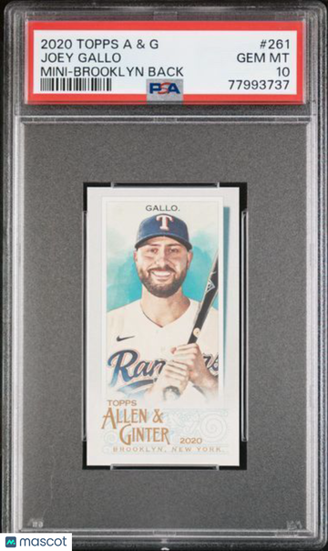 2020 Topps Allen & Ginter Joey Gallo #261 Mini Brooklyn Back PSA 10