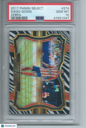 2017 Panini Select Diego Godin #274 Zebra PSA 10