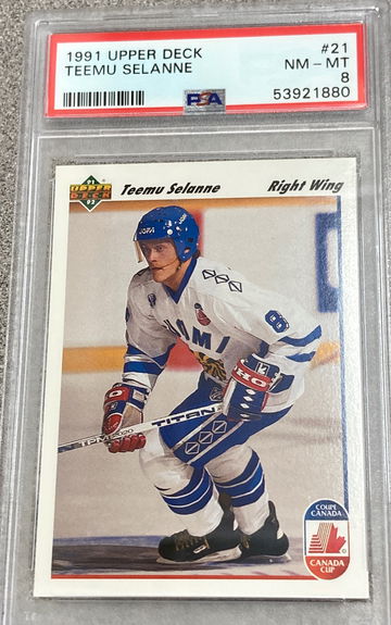 1991 Upper Deck Teemu Selanne Rookie PSA 8