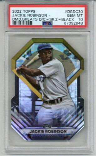 2022 TOPPS DIAMOND GREATS DIE CUTS SERIES 2 BLACK JACKIE ROBINSON PSA 10