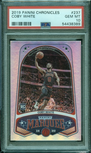 2019-2020 Panini Chronicles Marquee Coby White Rookie #237 PSA 10 GEM MINT