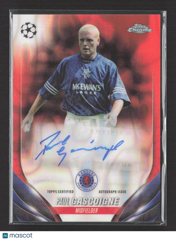 2024 Topps Chrome UEFA Club Competitions Paul Gascoigne #CA-PG Red Autograph