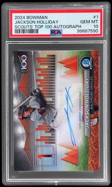 2024 Bowman Jackson Holliday Scouts' Top 100 Autograph PSA 10