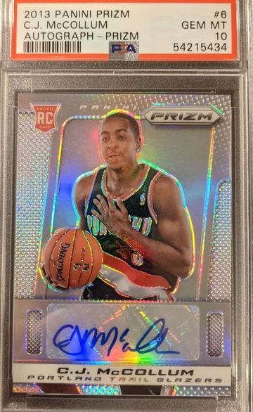 2013 Panini Prizm Refractor C.J. McCollum CJ RC  Rookie Auto  /25