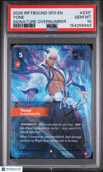 Spiritforged Yone - Blademaster (Signature) Foil Showcase PSA 10 #233*/221