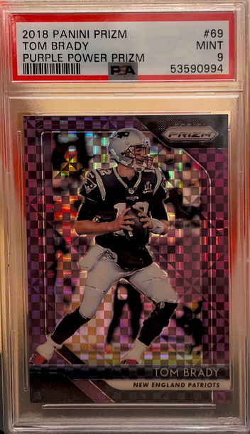 2018 Purple Power Prizm Tom Brady PSA 9