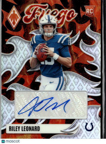 Riley Leonard 2025 Panini Phoenix Fuego RC Auto Indianapolis Colts