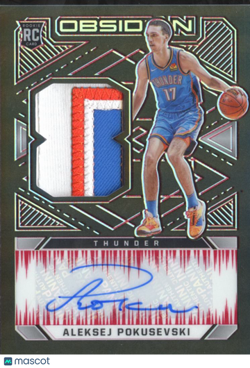 Aleksej Pokusevski 2021 Panini Obsidian RC Patch Auto Oklahoma City Thunder