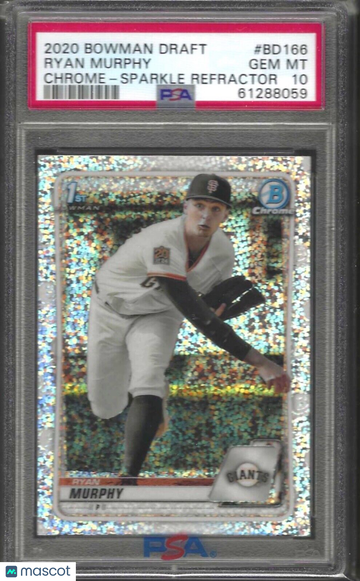 2020 Bowman Draft Ryan Murphy #BD166 Chrome Sparkle Refractor PSA 10
