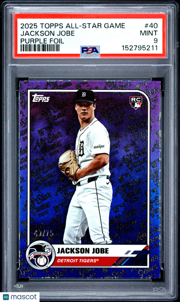 2025 Topps All-Star Game Jackson Jobe #40 Purple Foil /75 /75 PSA 9