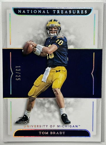 2017 National Treasures Collegiate Tom Brady #/25 Prime Gold Prizm Patriots Buccs