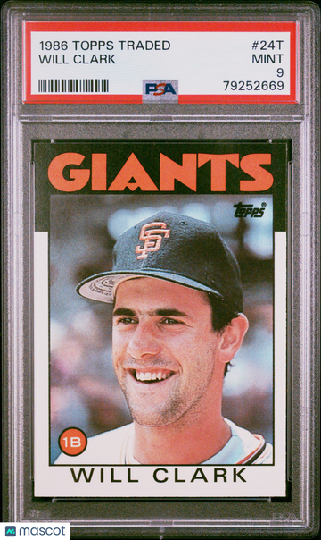 1986 Topps Traded Will Clark #24T PSA 9