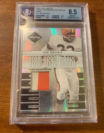 Jim Brown 2008 Leaf Limited -- #'d / 50 -- Game worn Jersey