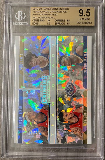 2019-20 contenders team quads cracked ice pelicans #19 11/25 9.5 gem plus Ingram Zion Lonzo jaxson pop 3 none higher