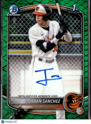 2025 Topps Bowman Chrome Jordan Sanchez #CPA-JOS Green Snakeskin