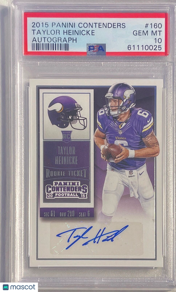 2015 Panini Contenders Taylor Heinicke #160 Autograph PSA 10