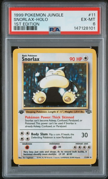 1999 Pokemon Jungle 1st Edition Holo Snorlax #11 PSA 6