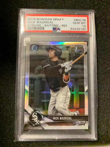2018 Bowman Chrome Draft Refractor #BDC38 Nick Madrigal PSA 10