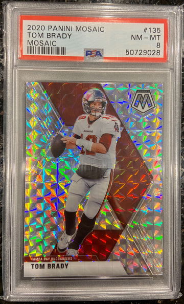 2020 Panini Mosaic Tom Brady Silver Mosaic #135 PSA 8 POP 1 TAMPA BAY BUCCANEERS