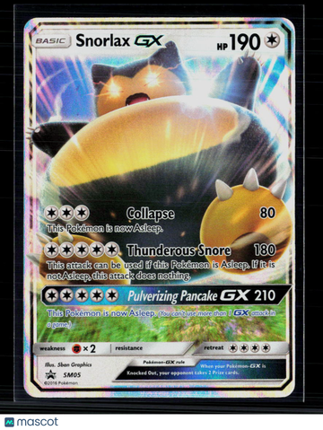 Pokemon 2017 Sun & Moon Snorlax GX #SM05