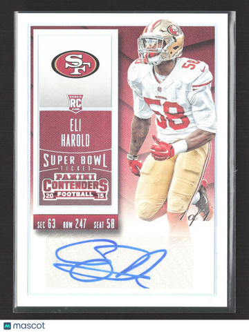 2015 Panini Contenders Football Eli Harold #130 Super Bowl Ticket RC