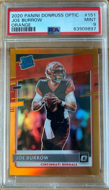 2020 Optic Joe Burrow Orange /199 PSA 9 #151 Bengals