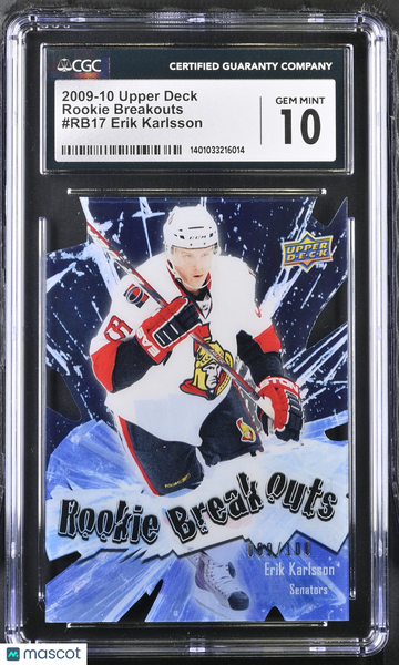 2009-10 Upper Deck Rookie Breakouts Erik Karlsson #RB17 CGC 10
