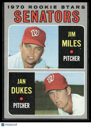 1970 Topps Senators 1970 Rookie Stars (Jan Dukes / Jim Miles) #154