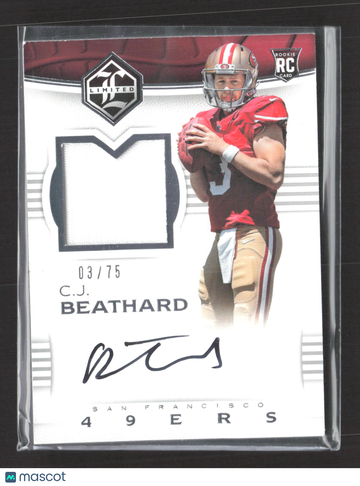 2018 Panini Limited C.J. Beathard #104 /75 RC Memorabilia