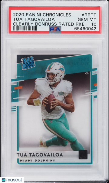 2020 Panini Chronicles Clearly Donruss Rated Rookies Tua Tagovailoa #RRTT Rookie PSA 10