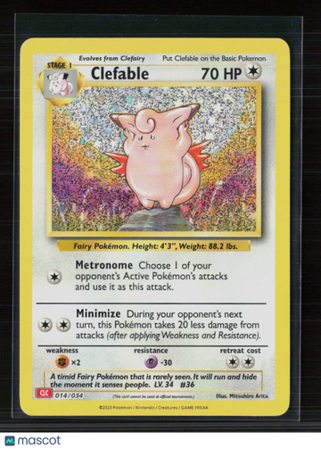 Pokemon 2023 Classic Collection Clefable #14/34