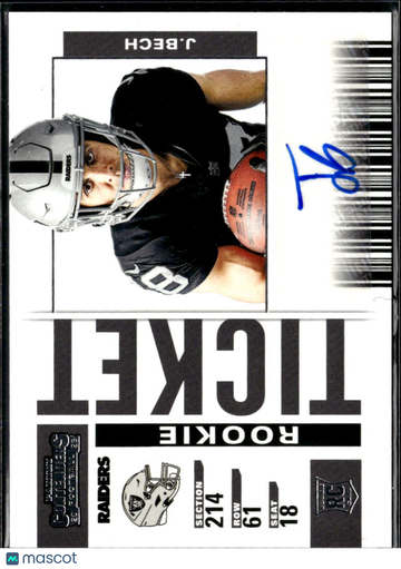 Jack Bech 2026 Panini Contenders Rookie Ticket RC Auto Las Vegas Raiders