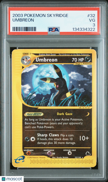 2003 Pokemon Skyridge Umbreon PSA 3 #32