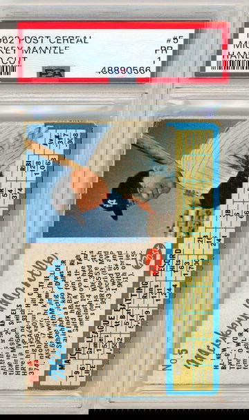 1962 Post Cereal Mickey Mantle Hand Cut #5 PSA 1 P1344