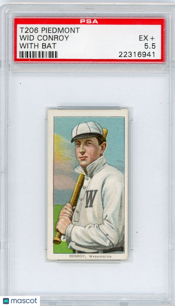 1909-11 T206 Piedmont Wid Conroy With Bat PSA 5.5