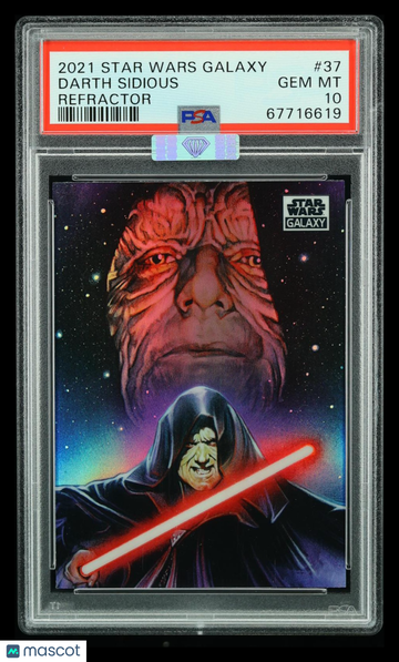 2021 Topps Chrome Star Wars Galaxy Darth Sidious #37 Refractor MBA 10