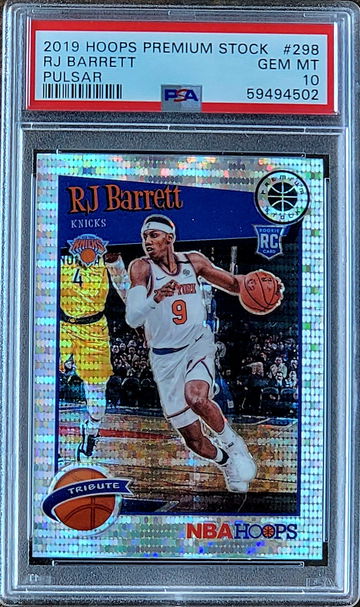 2019 RJ BARRETT Panini Hoops Premium Stock SILVER PULSAR Prizm PSA 10 Rookie 298
