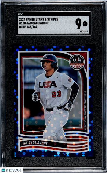 2024 Panini Stars & Stripes Jac Caglianone #100 Blue SGC 9